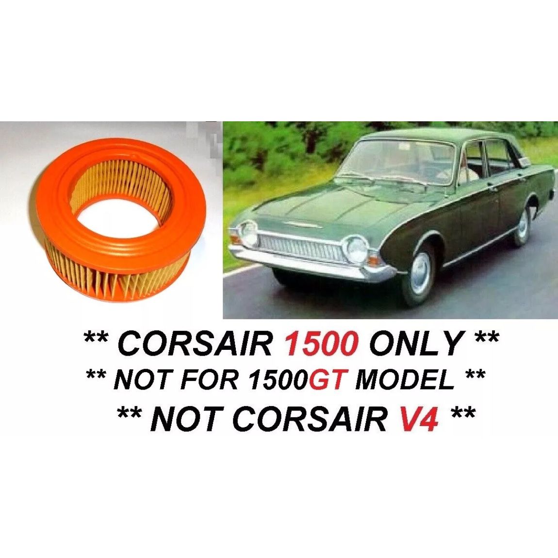 AIR FILTER x1 (Ford Consul Corsair) (1500cc) (**Not 1500GT**) (**Not V4**) (1963- 65)